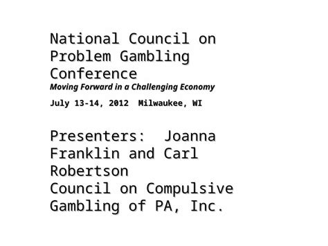 national council on problem gambling conference